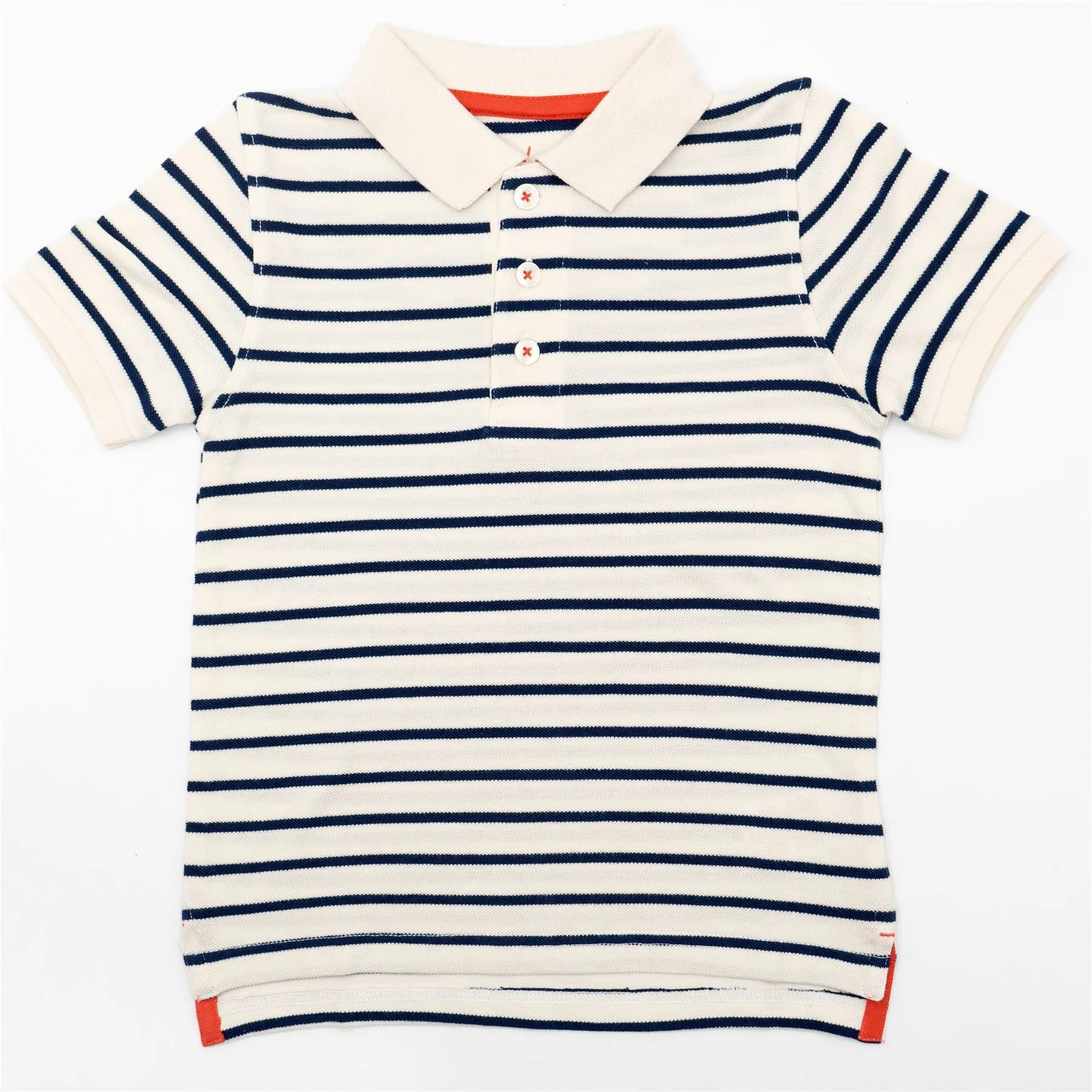 Mini Boden Boys Ivory Stripes Polo Shirts