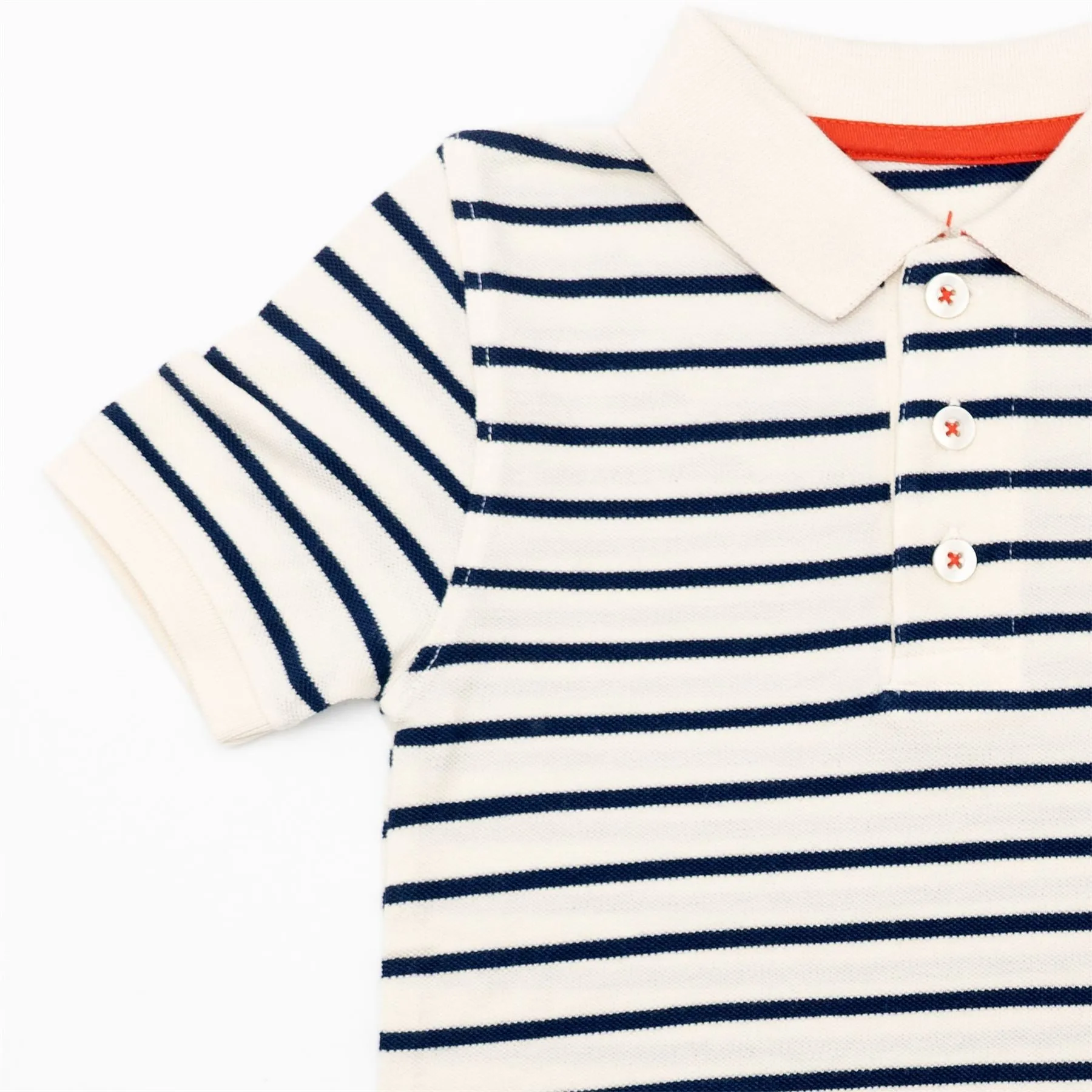 Mini Boden Boys Ivory Stripes Polo Shirts