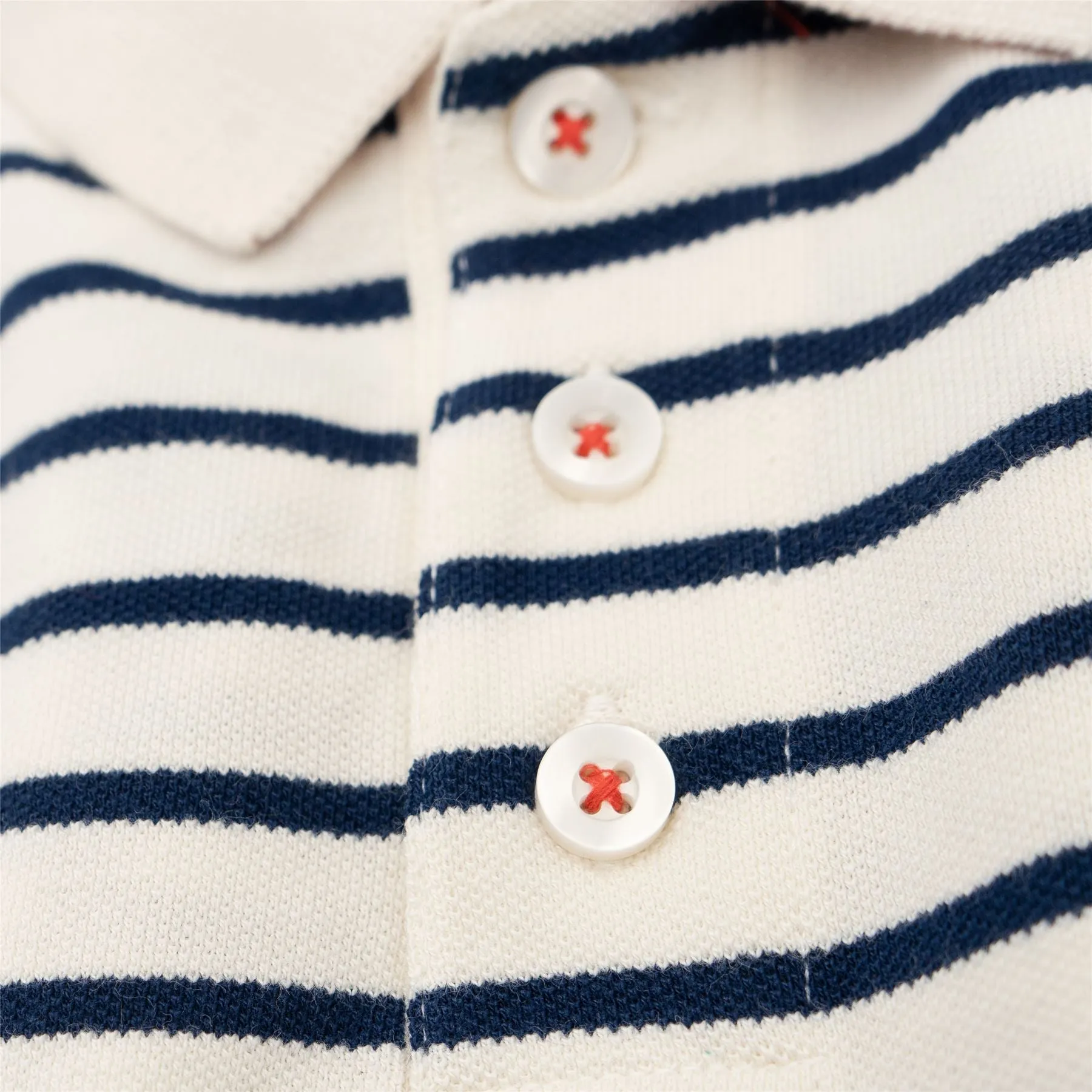 Mini Boden Boys Ivory Stripes Polo Shirts