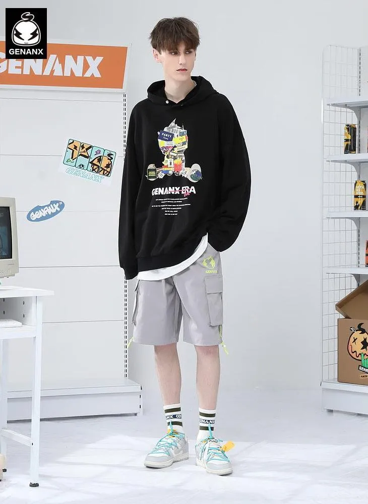 Minimalist Fashion Cartoon Letter Print Hoodies