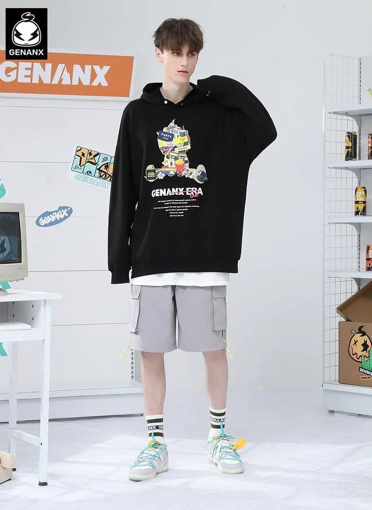 Minimalist Fashion Cartoon Letter Print Hoodies