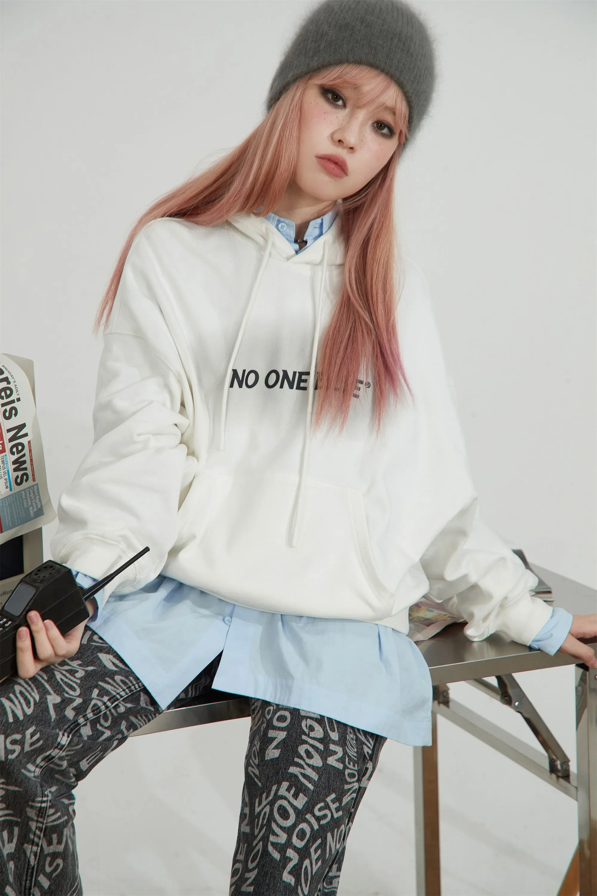 Noe Lettering Loose Fit Hoodie