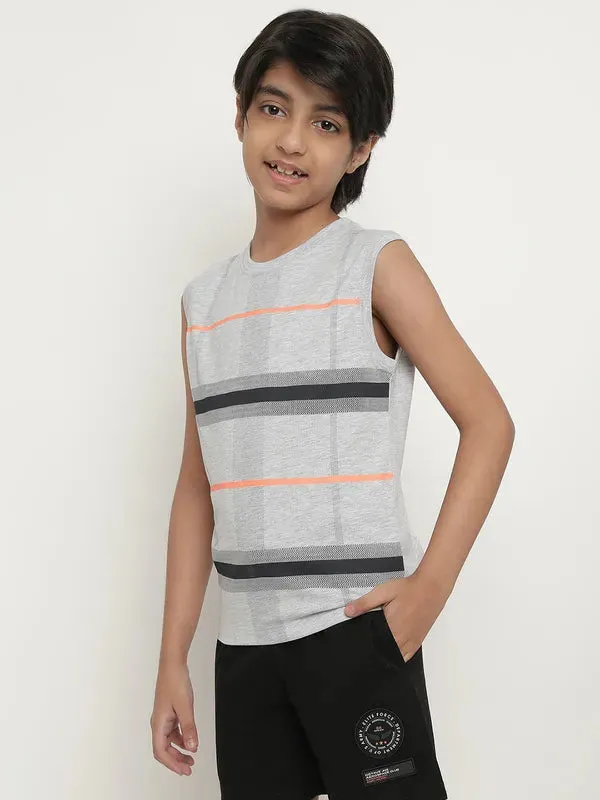 Octave Boys Striped Cotton T-Shirt