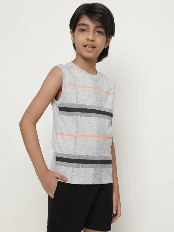 Octave Boys Striped Cotton T-Shirt