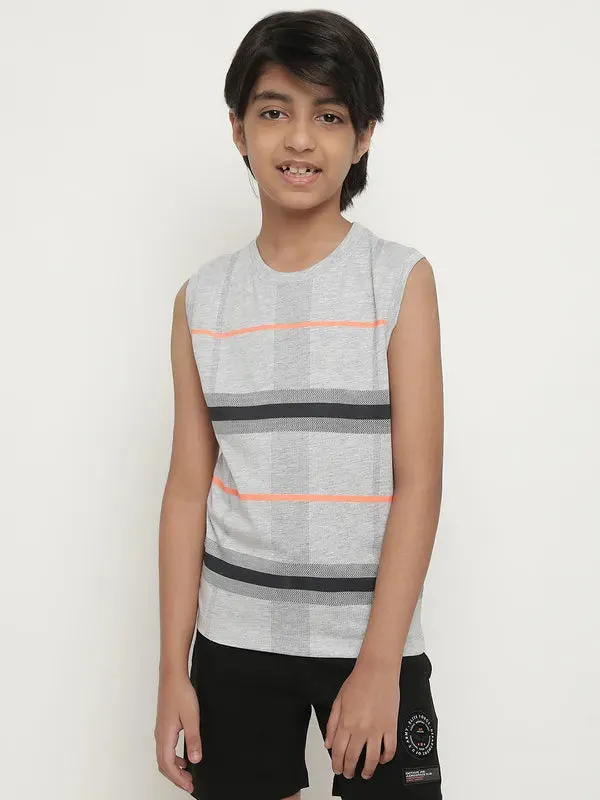 Octave Boys Striped Cotton T-Shirt