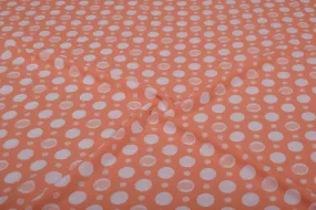 Peach & White Bubble Georgette Fabric