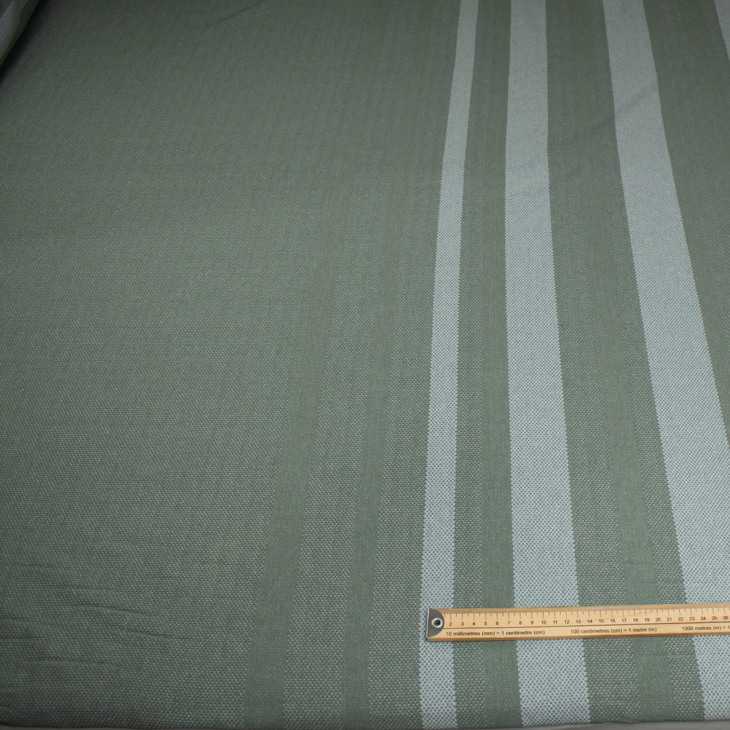 Printed Knits Design-169 Grey Stripes Border Prints on Sage