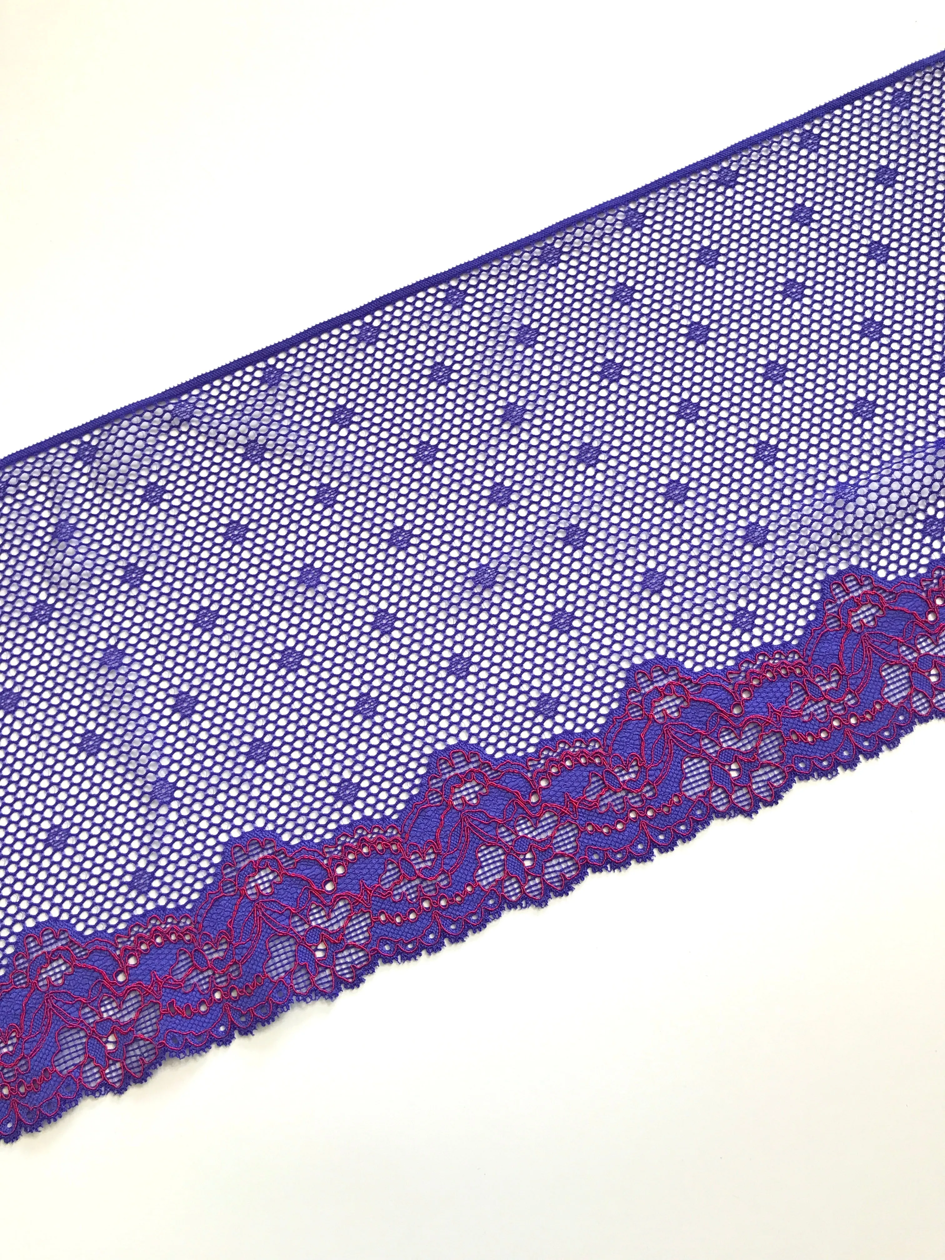 Purple & Red 8.5" Wide Stretch Lace