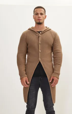 Ribbed Sleeves Fitted Cardigan - Vizon