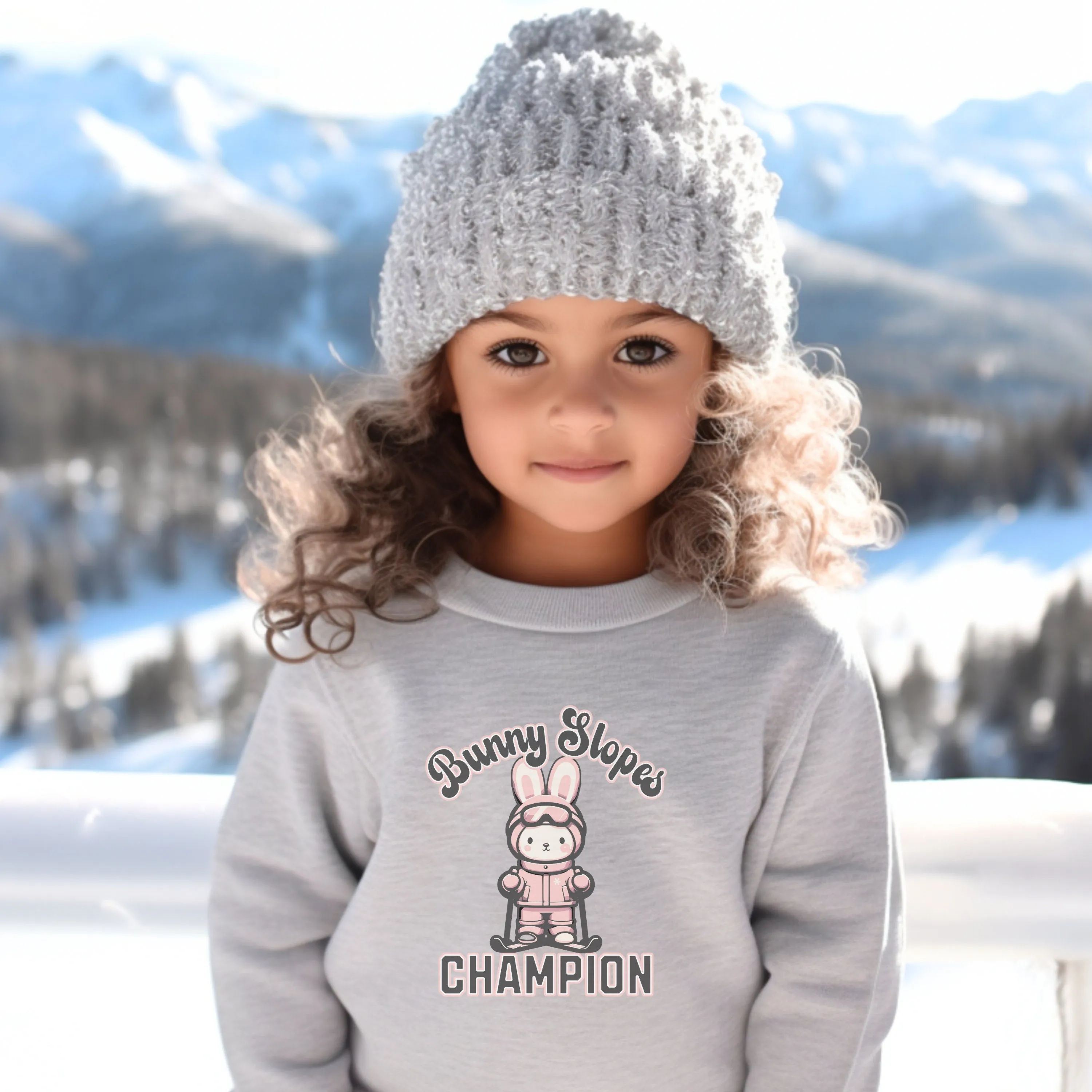 Ski Bunny Sweatshirt, Youth Ski Sweatshirt, Kids Vacation Shirt, Winter Vacation Shirt