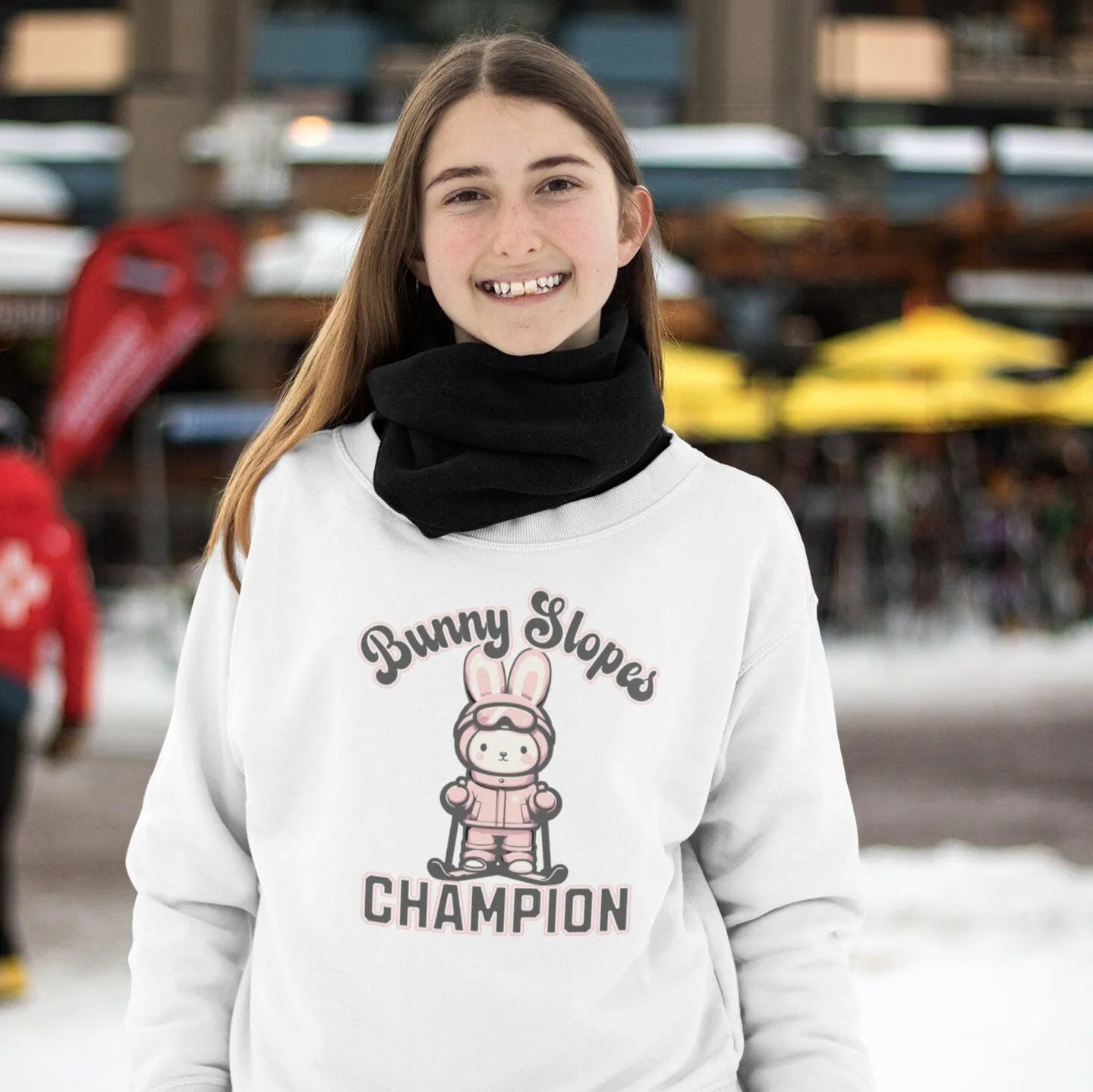 Ski Bunny Sweatshirt, Youth Ski Sweatshirt, Kids Vacation Shirt, Winter Vacation Shirt