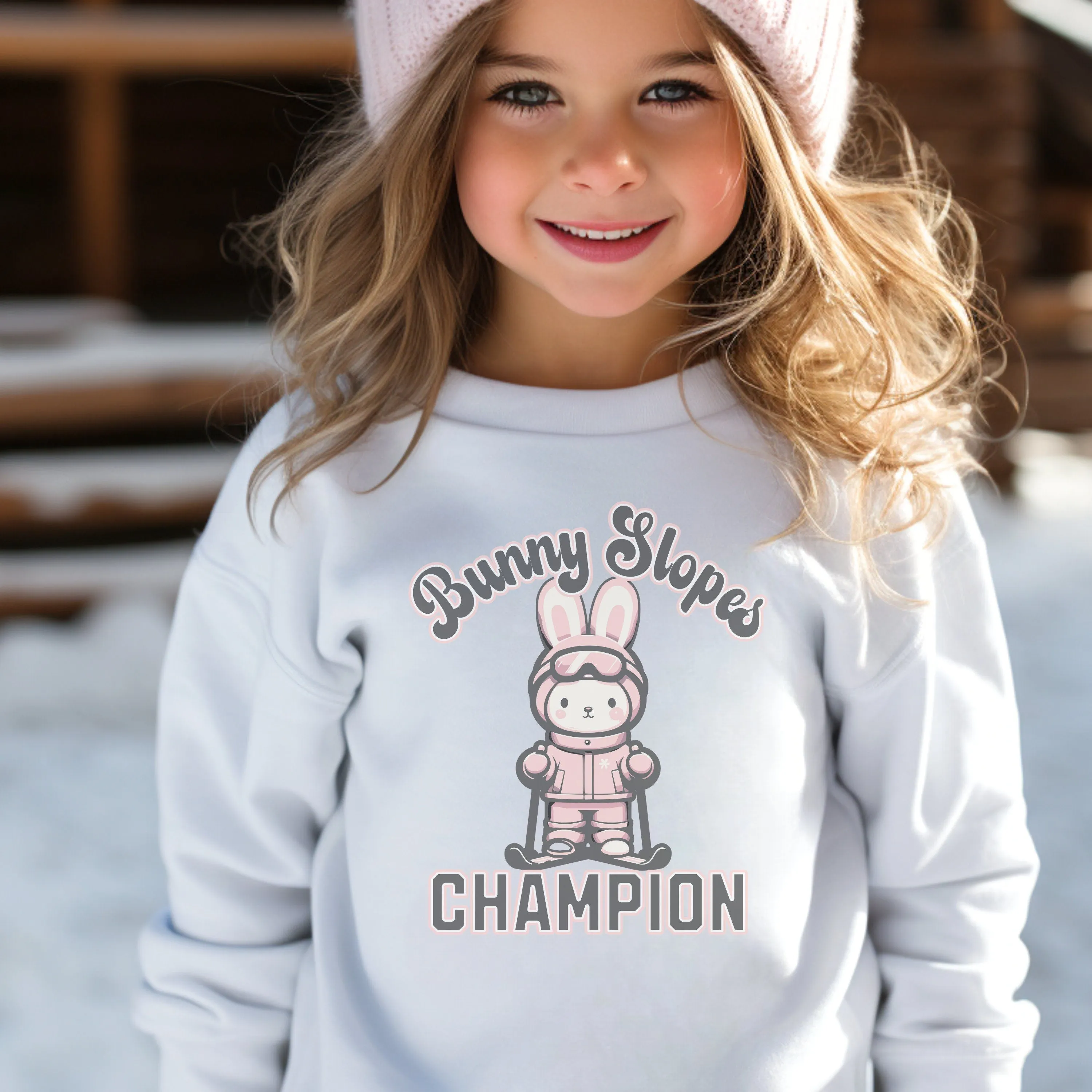 Ski Bunny Sweatshirt, Youth Ski Sweatshirt, Kids Vacation Shirt, Winter Vacation Shirt