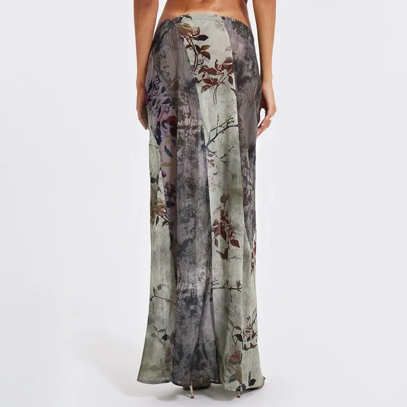 Skye Patchwork Floral Maxi Skirt