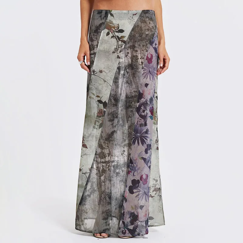 Skye Patchwork Floral Maxi Skirt