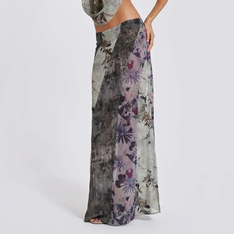 Skye Patchwork Floral Maxi Skirt