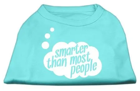 Smarter then Most People Screen Printed Dog Shirt   Aqua XS (8)