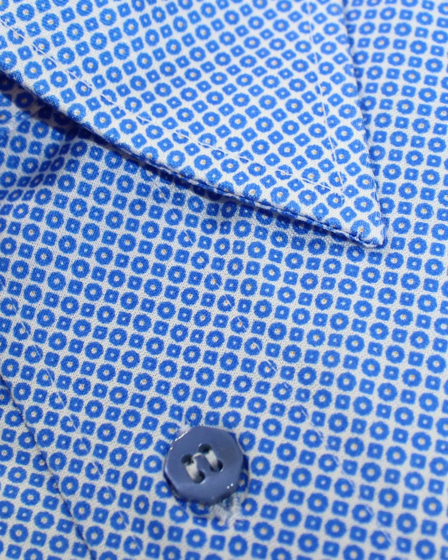 Stefano Ricci Short Sleeve Shirt Royal Blue Pattern - S