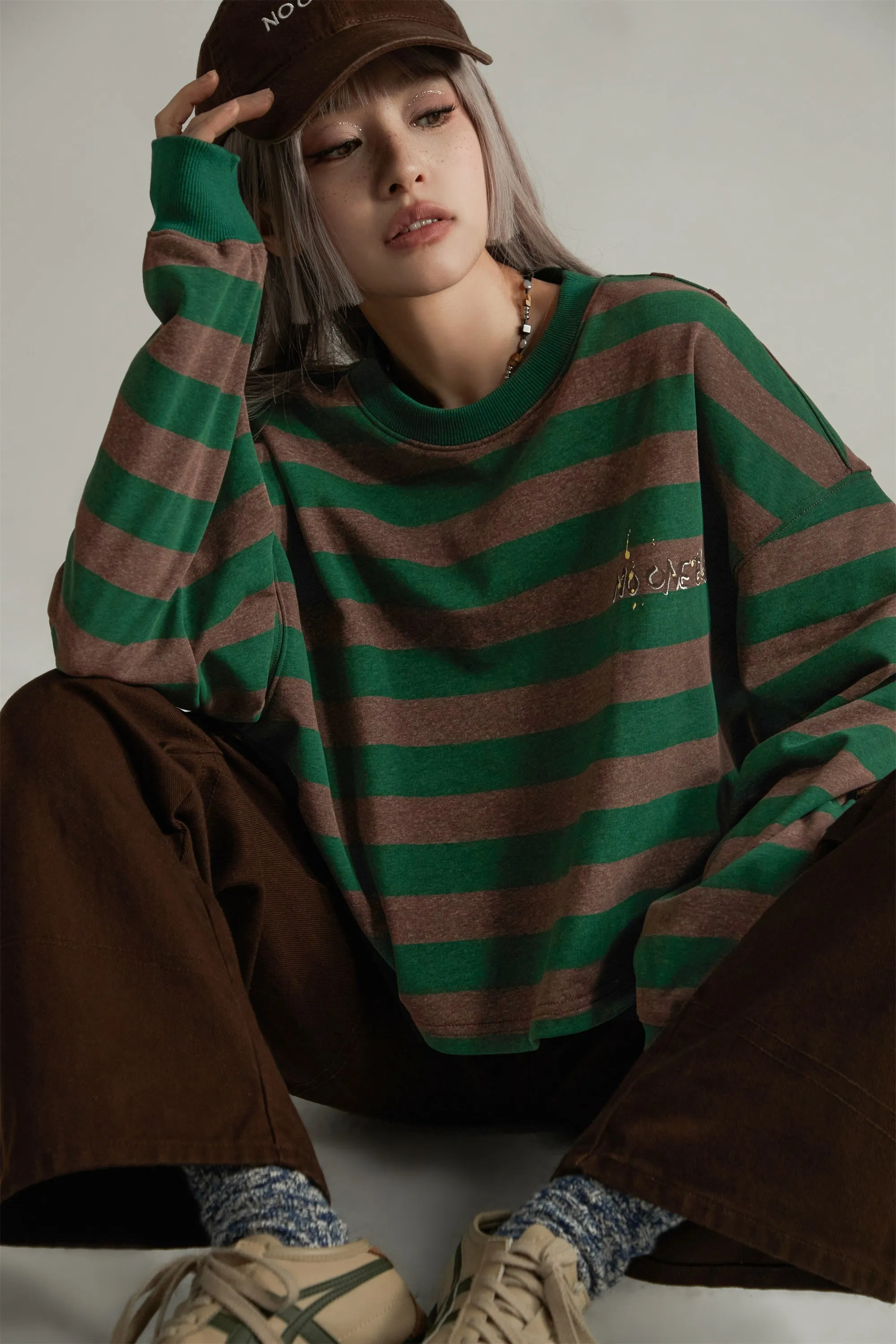 Stripe Loose Fit Sweatshirt