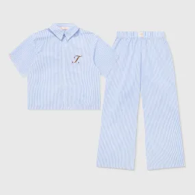 Striped Shirts & Pants Set - Blue