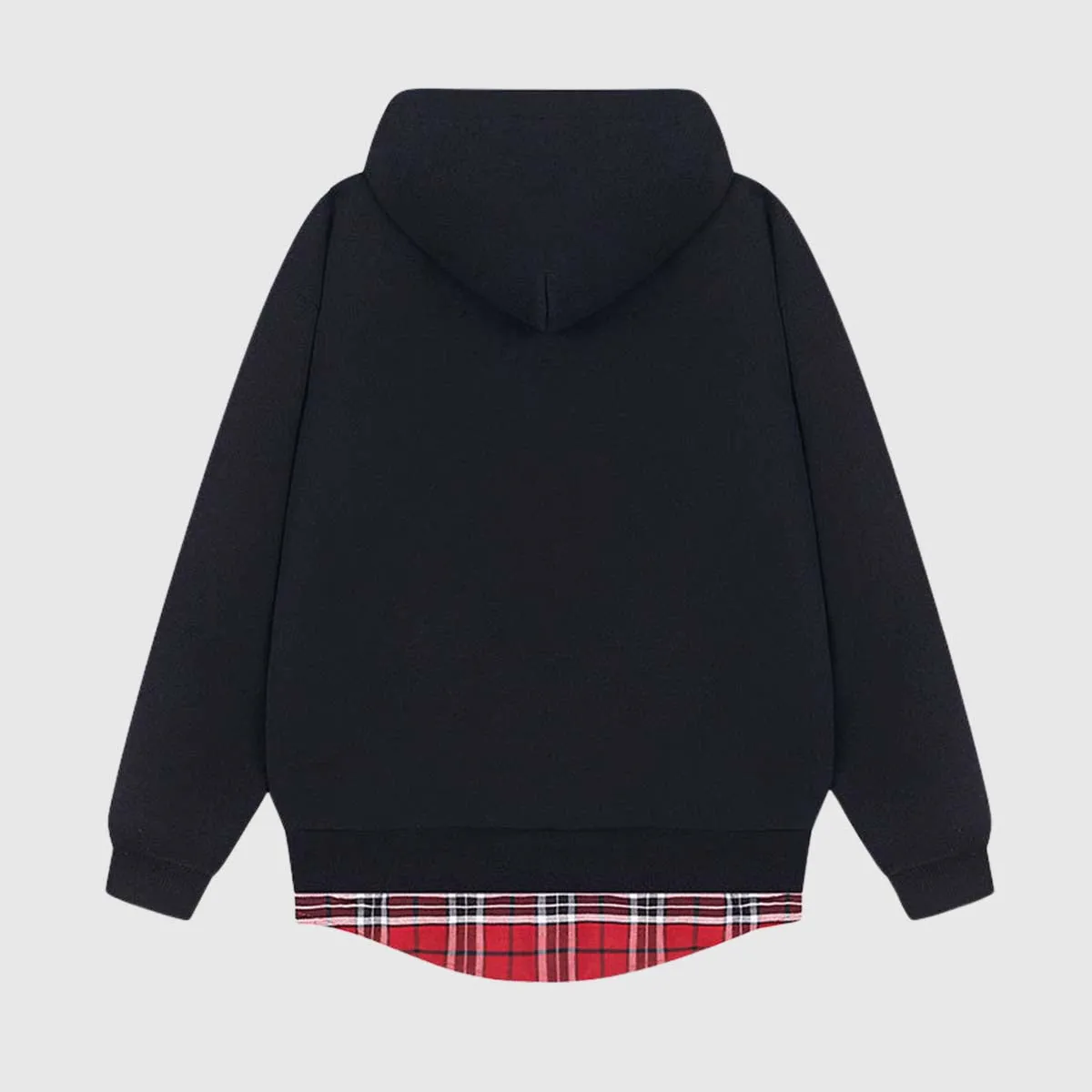 Two-Layer Plaid Hoodies