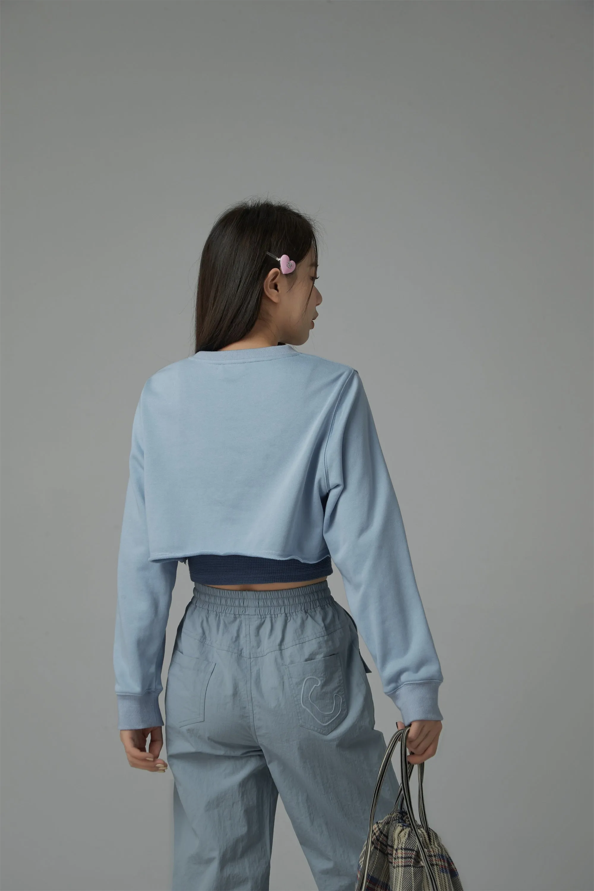 Unbalanced Loose Fit Crop Sweatshirt