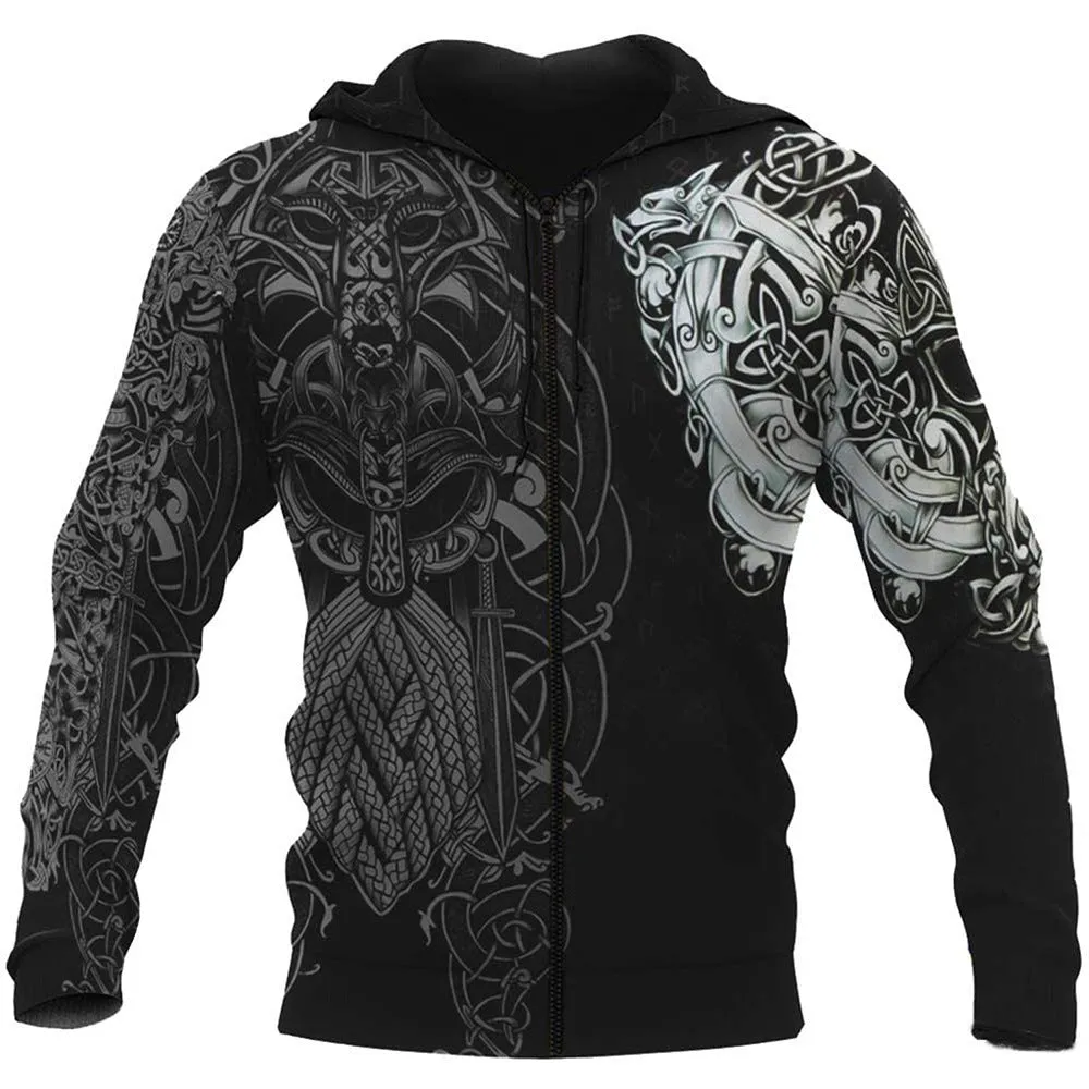 Viking Warrior Printed Hoodies Sweatshirts