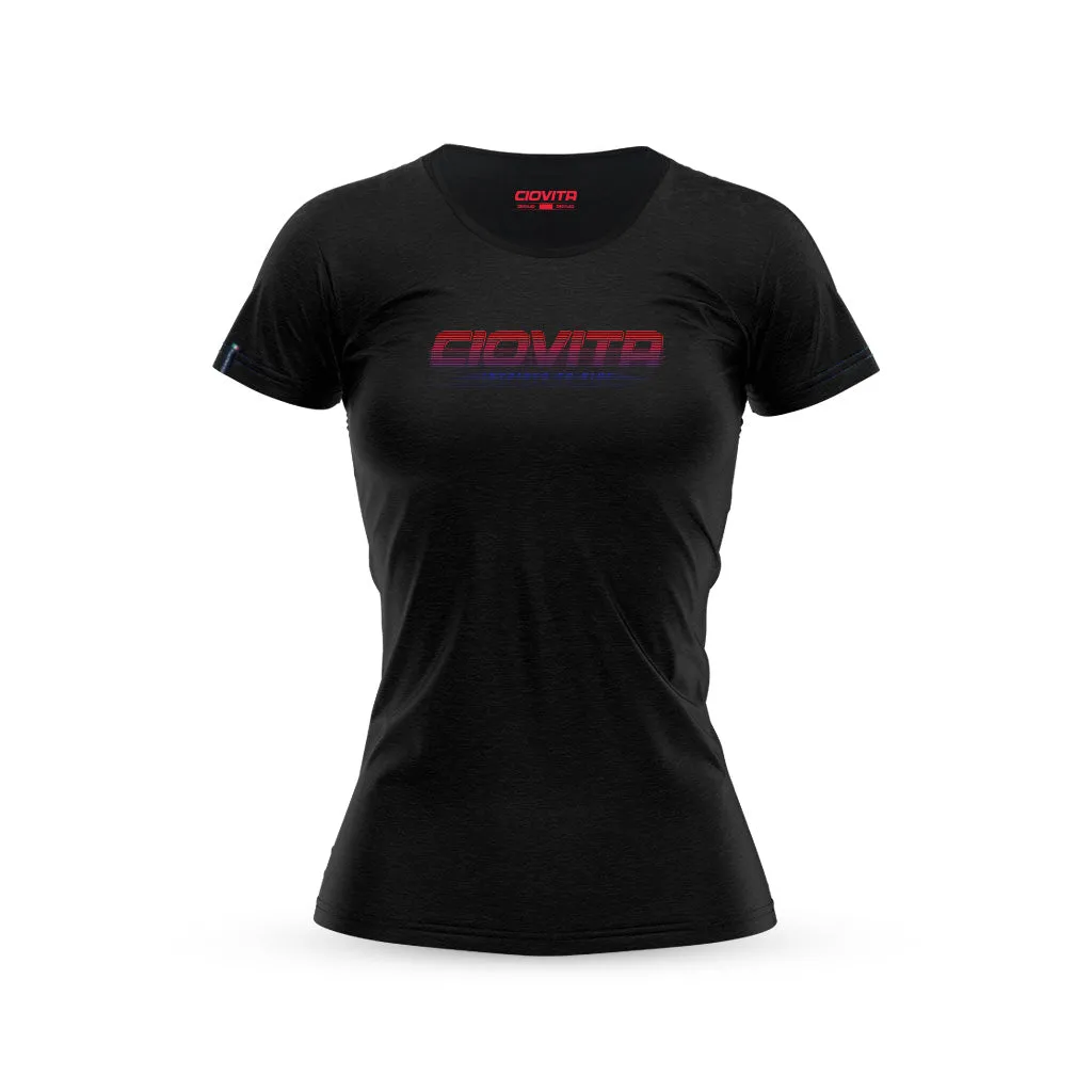 Women's Black Turbo Cotton T Shirt