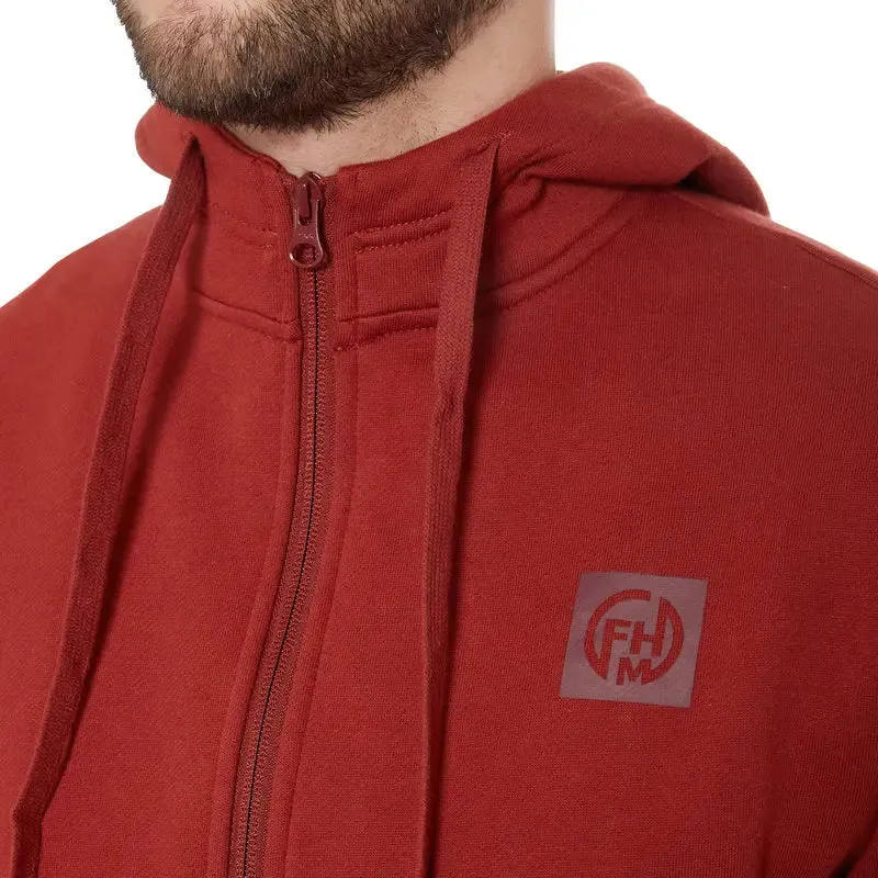 Zipped Hoodie Wave Terracotta